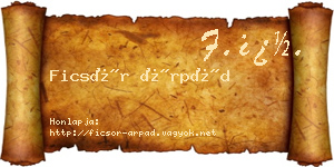 Ficsór Árpád névjegykártya