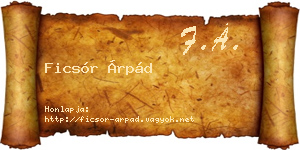 Ficsór Árpád névjegykártya