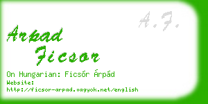 arpad ficsor business card