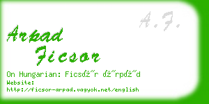 arpad ficsor business card